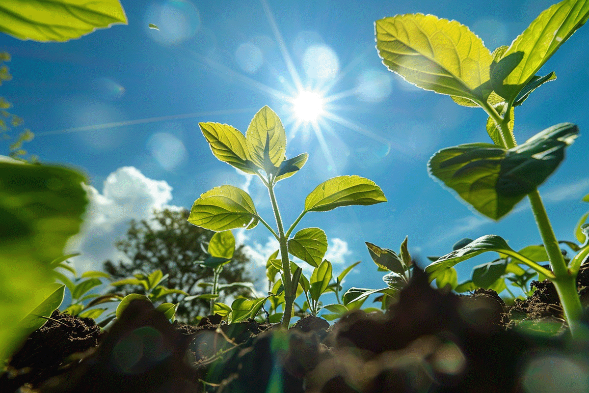 Carbon projects_ their importance and benefits_Tree seedlings growing towards the sun_visual 9