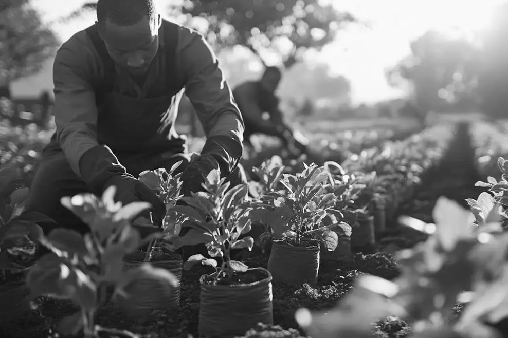 How investors can build a tariff-proof portfolio_Tree nursery workers planting young saplings_visual 2 1