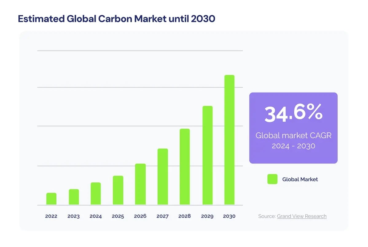 The benefits of green investments and how to tap into their potential_Chart showing Estimated Voluntary Global Carbon Market until 2030_visual 2 (1)